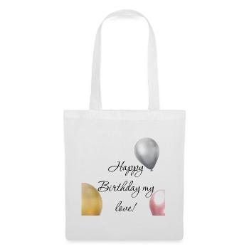 Alles Gute zum Geburtstag - Stoffbeutel - Weiß - Vorne
