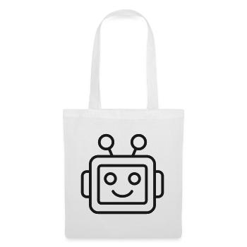 KI-Roboter-Kopfzeilen-Symbol - Stoffbeutel - Weiß - Vorne