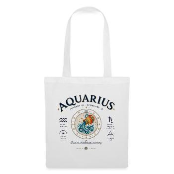 Aquarius Zodiac Astrologisches Himmlisches Horoskop - Stoffbeutel - Weiß - Vorne
