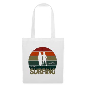 Surfing Sunset Man - Stoffbeutel - Weiß - Vorne