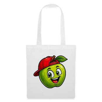 Spritziger Apfel mit Snapback - Stoffbeutel - Weiß - Vorne