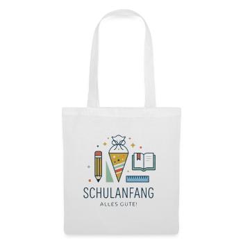 Schulanfang Motiv: Erstes Schuljahr - Stoffbeutel - Weiß - Vorne