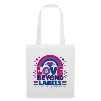 Love Beyond Labels | Bi Visibility Day - Stoffbeutel - Weiß - Vorne