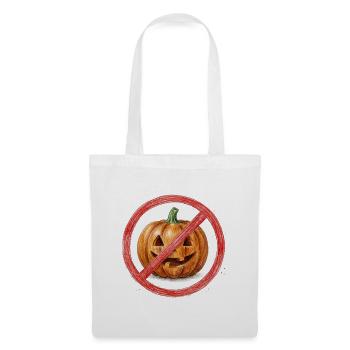 Kein Kürbis Halloween Schild - Stoffbeutel - Weiß - Vorne