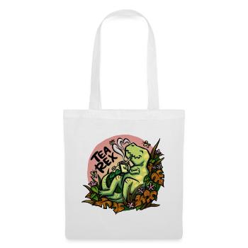 Tea Rex - Rosa -  (NO AI / Ohne KI) - Stoffbeutel - Weiß - Vorne