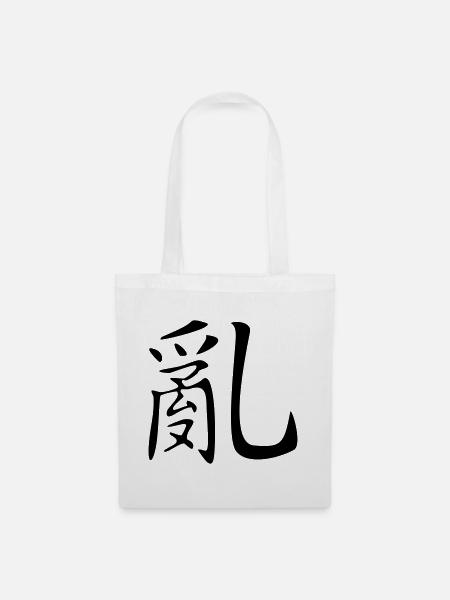 Chaos-Kanji - Stoffbeutel - Weiß