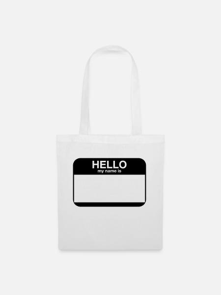 hello my name is - Stoffbeutel - Weiß