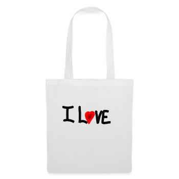 i love - Sac en tissu - blanc - Devant