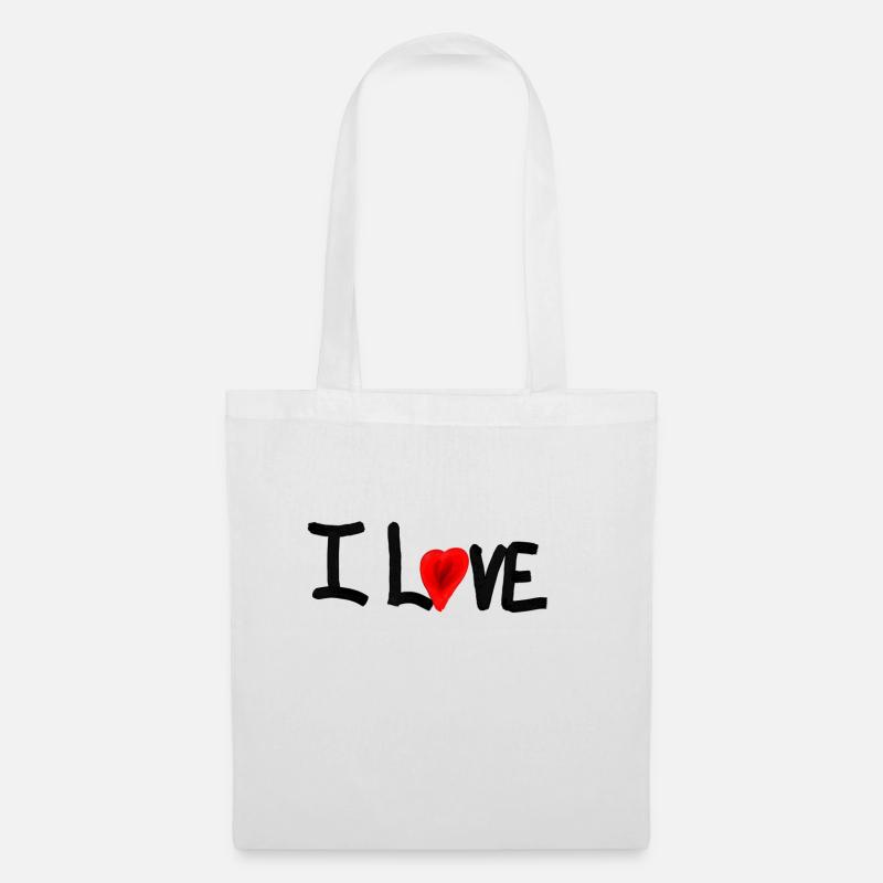 i love - Sac en tissu - blanc