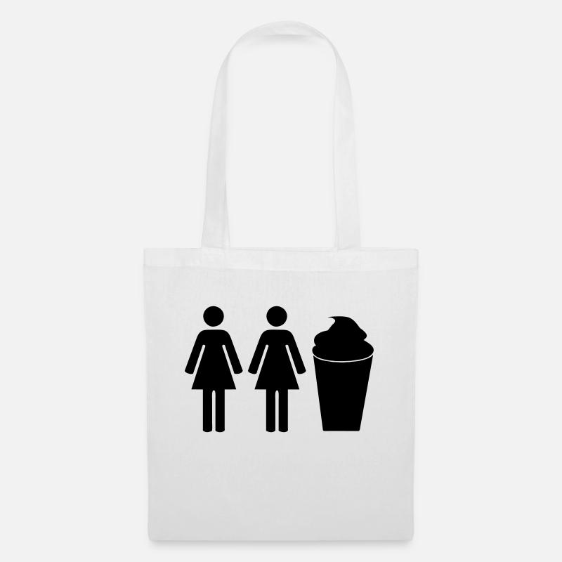 2 girls 1 cup - Stoffbeutel - Weiß