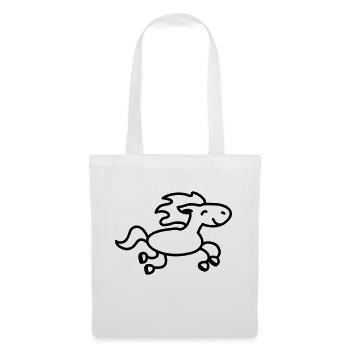 Cheval saute - ligne - Sac en tissu - blanc - Devant
