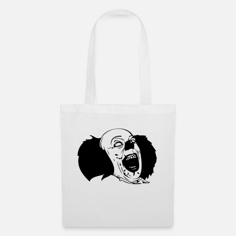 Evil Clown Black & White - Tote Bag - white