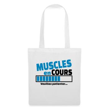 muscles en cours veuillez patienter - Sac en tissu - blanc - Devant