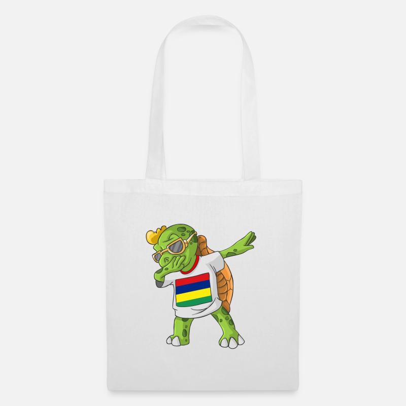 Mauritius Dabbing Schildkröte - Stoffbeutel - Weiß
