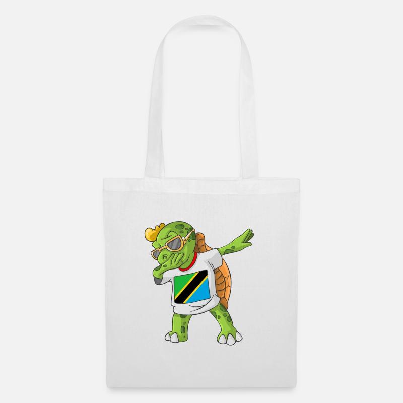 Tansania Dabbing Schildkröte - Stoffbeutel - Weiß