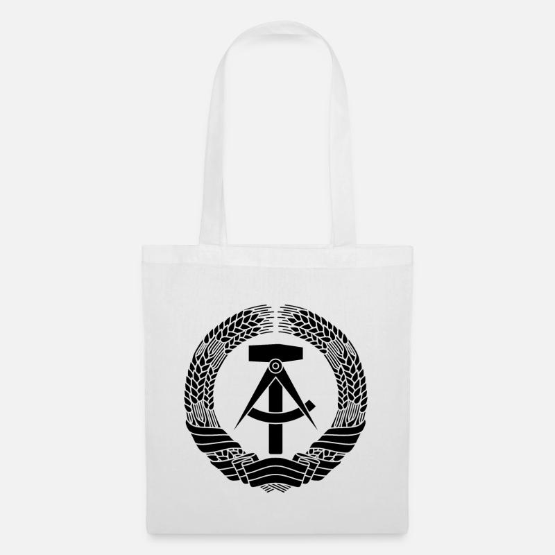 DDR Wappen (schwarz) - Stoffbeutel - Weiß