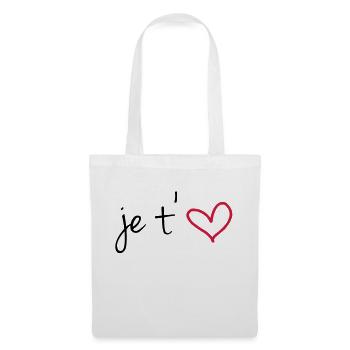 Je t'aime - Sac en tissu - blanc - Devant