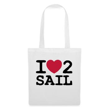 I LOVE 2 SAIL - 2 COLOUR - Sac en tissu - blanc - Devant