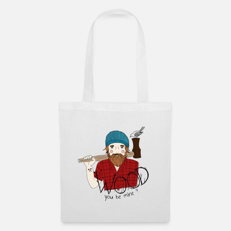 verliebter bärtiger Holzfäller Geschenk - Stoffbeutel - Weiß