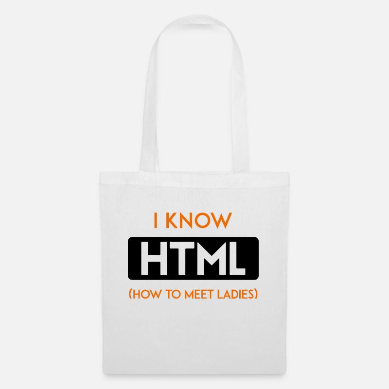 HTML web developer entwickler CSS Programmierer - Stoffbeutel - Weiß