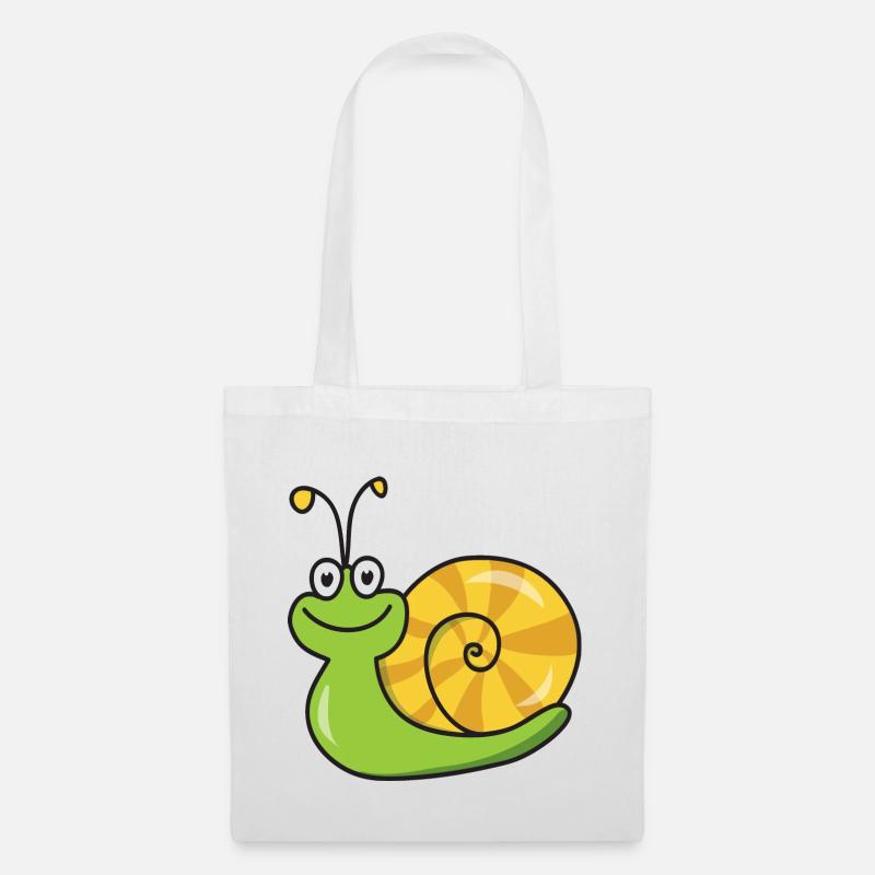 Schnecke - Stoffbeutel - Weiß