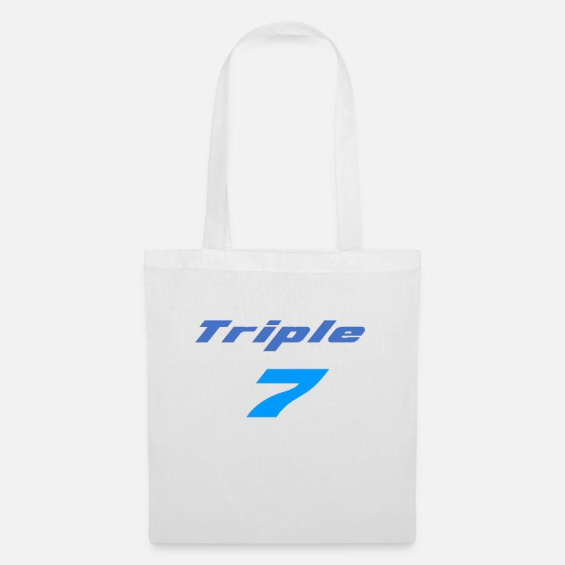Triple 7 Flugzeug B777 Airliner Geschenkidee - Stoffbeutel - Weiß