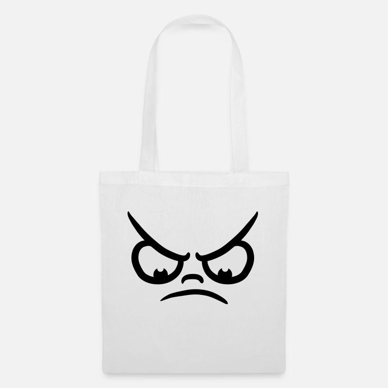 Angry Comic Face - Stoffbeutel - Weiß
