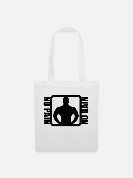 Bodybuilder Logo Design - Stoffbeutel - Weiß