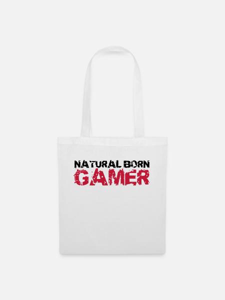 Natural Born Gamer - Stoffbeutel - Weiß