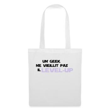 un_geek ne vieillit pas il Level up - Sac en tissu - blanc - Devant