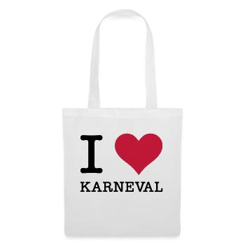 I Love Karneval - Stoffbeutel - Weiß - Vorne