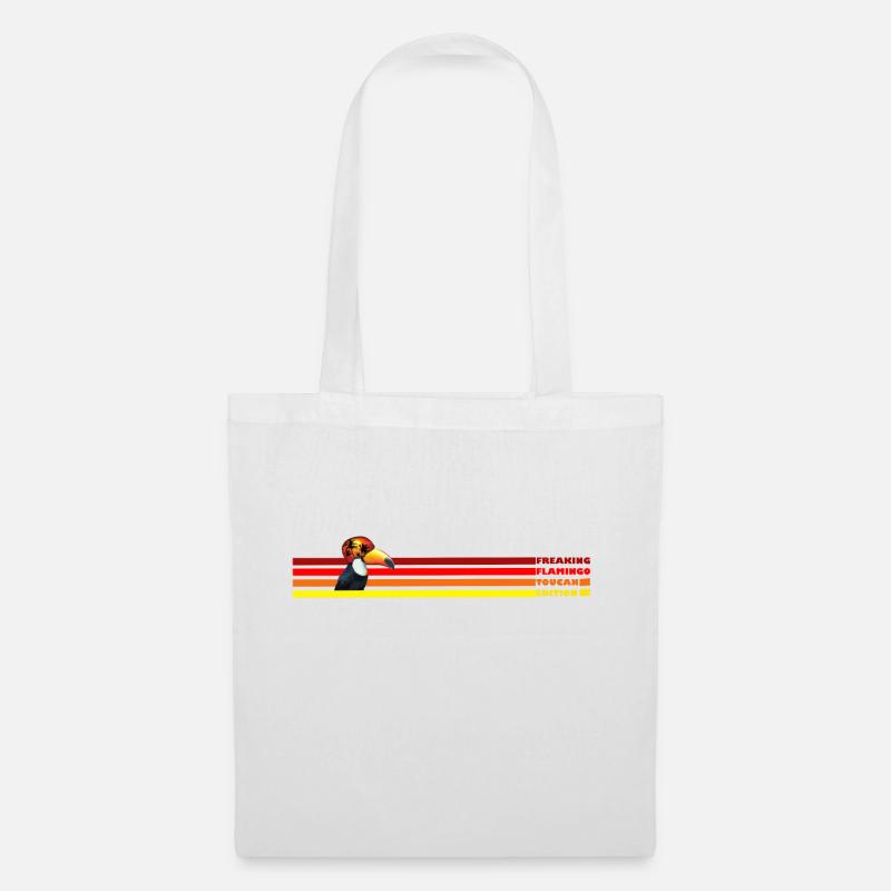 Toucan and Stripes - Stoffbeutel - Weiß