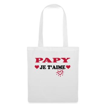 Papy je t'aime - Stoffbeutel - Weiß - Vorne