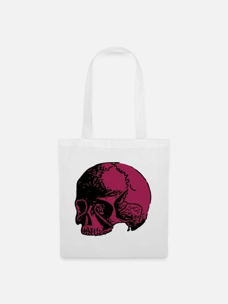 Totenkopf - Stoffbeutel - Weiß