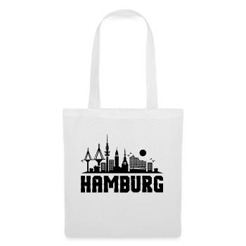 hamburg skyline stadt - Stoffbeutel - Weiß - Vorne