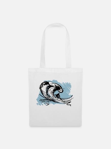 Surf barrel - Tote Bag - white