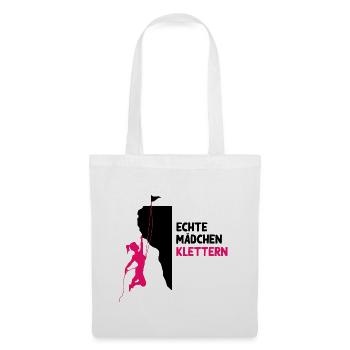 Bouldern klettern Kletterer Frau Geschenk Berge - Stoffbeutel - Weiß - Vorne