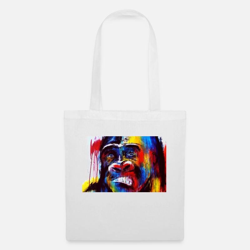Singe - Sac en tissu - blanc
