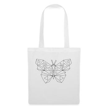 Low Poly Art - Schmetterling - Stoffbeutel - Weiß - Vorne