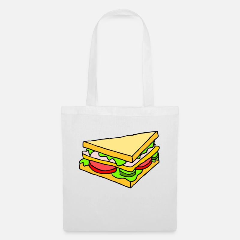 Sandwich / Stulle/ Belegtes Brot - Stoffbeutel - Weiß