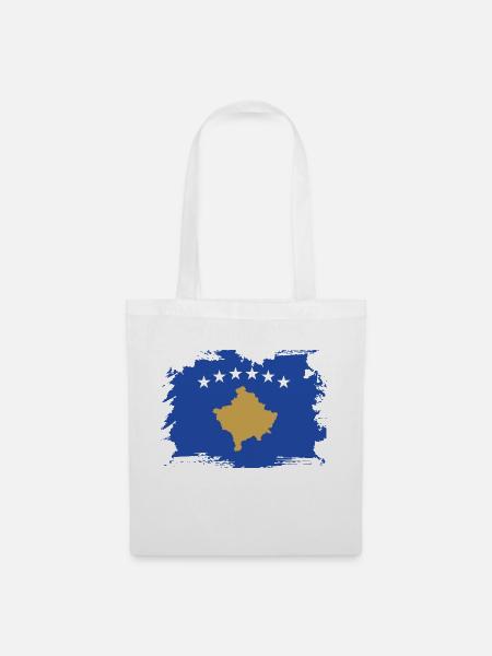 Kosovo Flagge Geschenk - Stoffbeutel - Weiß