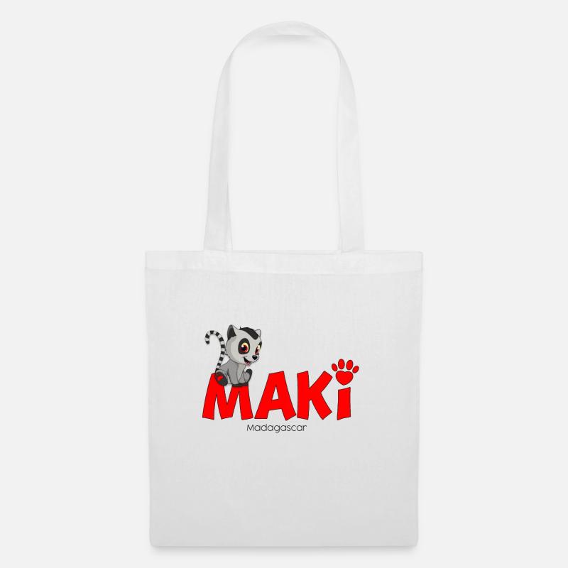 Maki aus Madagaskar - Stoffbeutel - Weiß