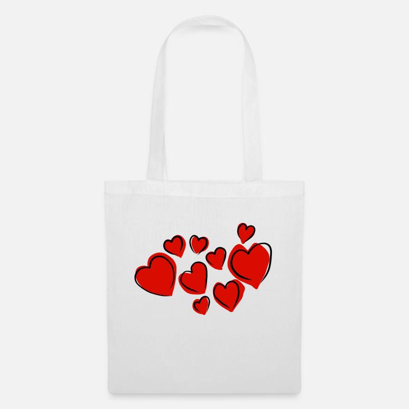 Coeur st valentin - Sac en tissu - blanc