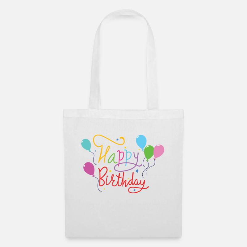 happy birthday - Stoffbeutel - Weiß
