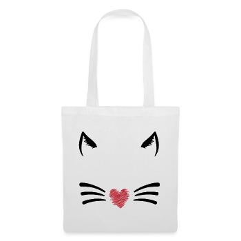 Brush heart red on black - Tote Bag - white - Front