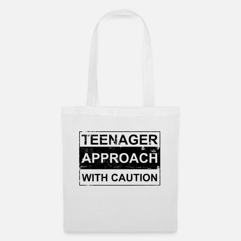Approche adolescente avec prudence blanc Danger! Adolescent - Sac en tissu - blanc
