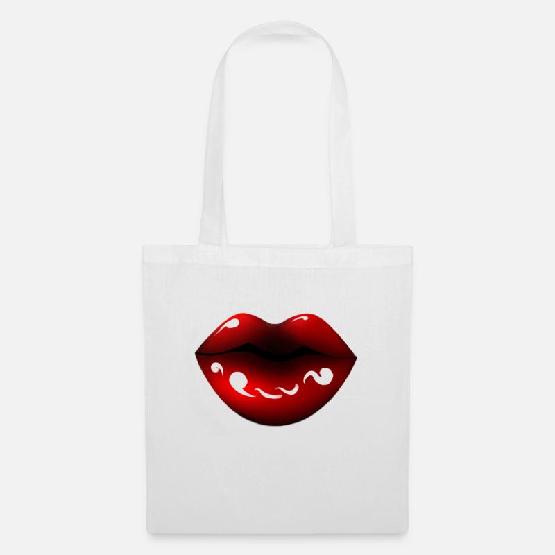 Red Lips - Stoffbeutel - Weiß