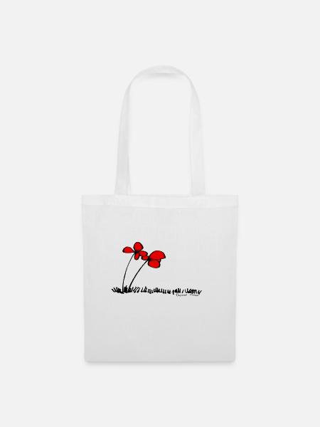 Mohn - Stoffbeutel - Weiß