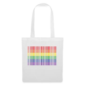Love is Love | Barcode | Regenbogen - Stoffbeutel - Weiß - Vorne