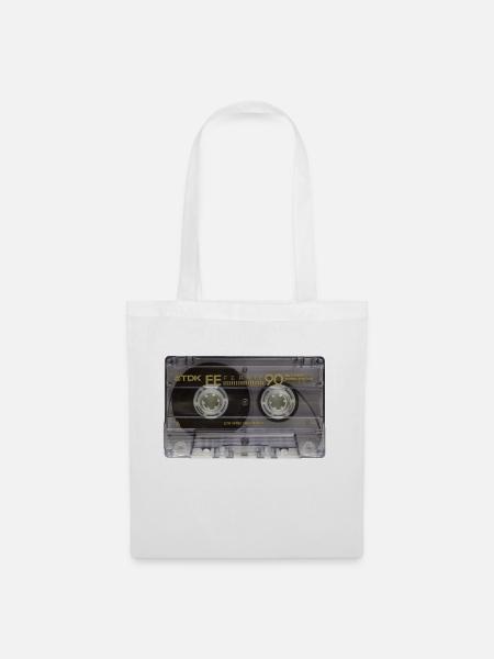 Oldschool Kassettentape - Stoffbeutel - Weiß